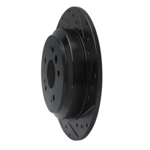 Honda Ridgeline Brake Rotor (1) - Rear Right - R1 Concepts - Drilled & Slotted - Black - `16-`25